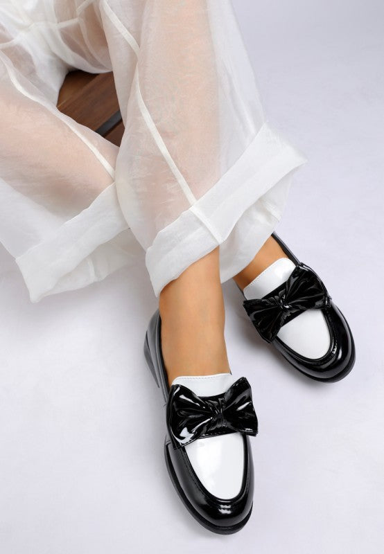 Araminta Classic Chunky Bow Loafers - Tigbul's Variety Fashion Shop