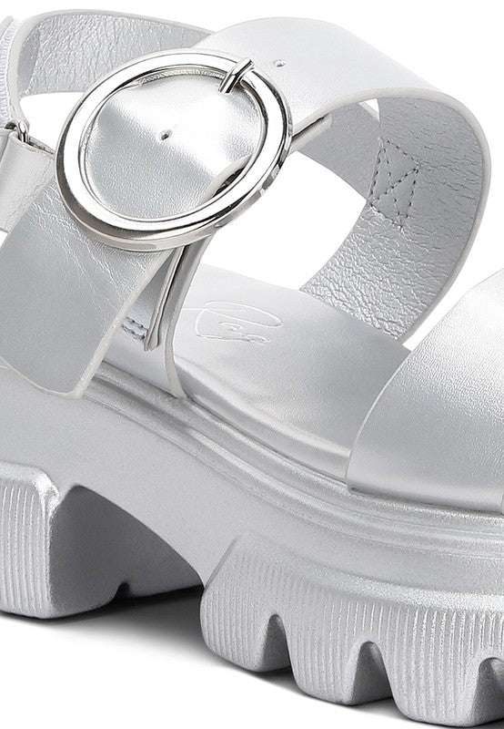 Silas Metallic Chunky Sandals - Tigbul's Variety Fashion Shop