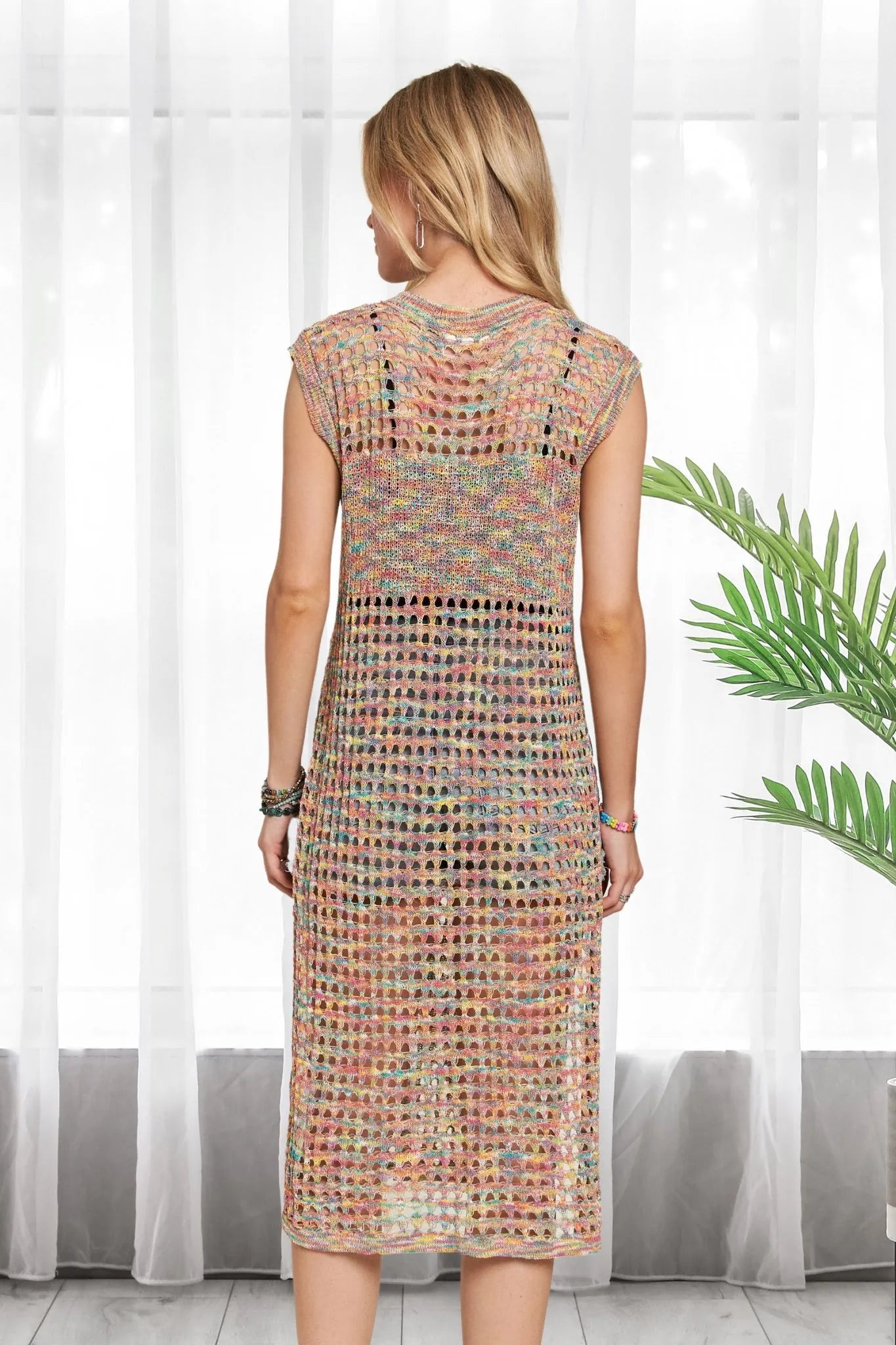 Multi Color Crochet Tunic Top - Tigbul's Variety Fashion Shop