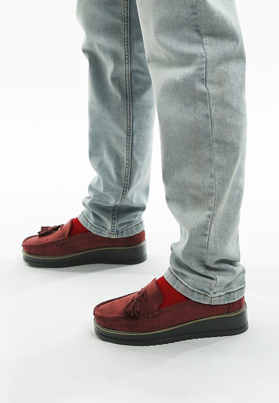 Daiki Platform Lug Sole Tassel Loafers - Tigbul's Variety Fashion Shop