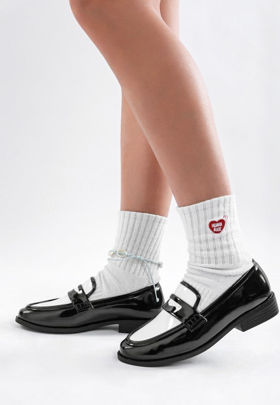 Bugle Duo Tone Penny Loafers - Tigbul's Variety Fashion Shop
