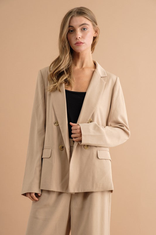 DOUBLE BUTTON BLAZER JACKET - Tigbul's Variety Fashion Shop