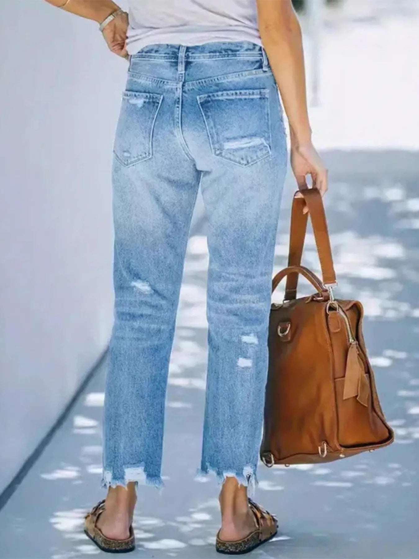 Distressed Straight Leg Jeans - Tigbul's Variety Fashion Shop
