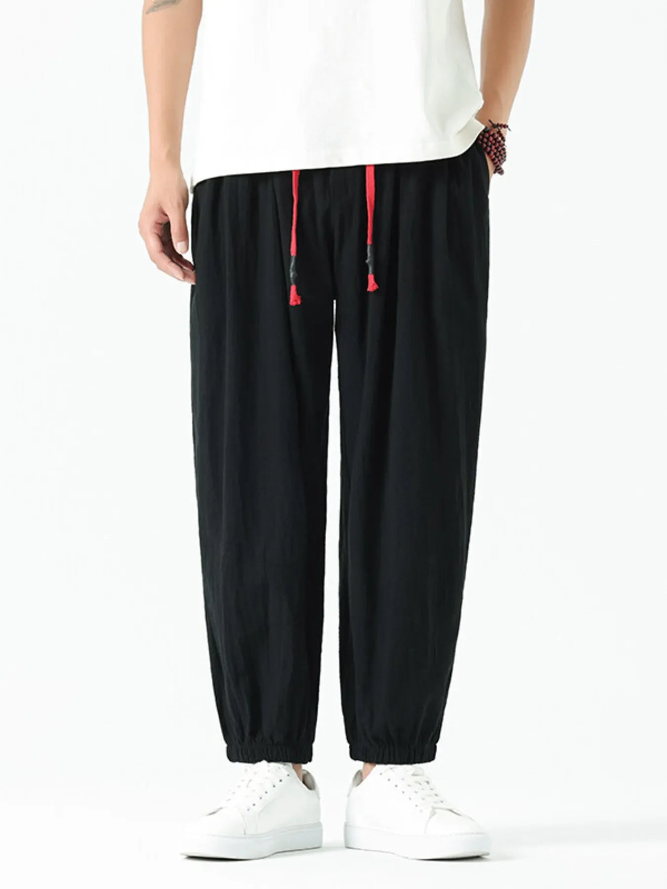 Men's Drawstring Wide Leg Relaxed Fit Pants - Tigbul's Variety Fashion Shop