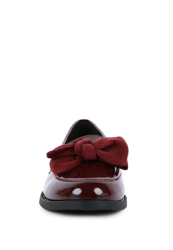 BOWBERRY BOW-TIE PATENT LOAFERS - Tigbul's Variety Fashion Shop