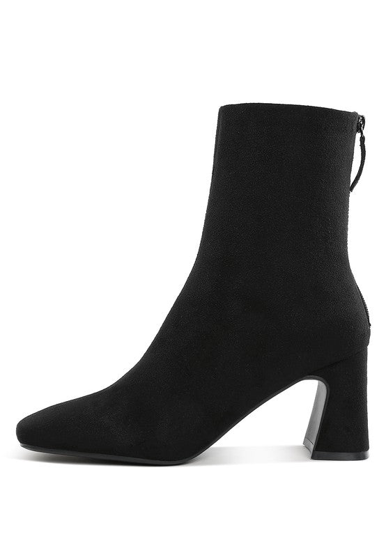 Dimri Square Toe Microfiber Ankle Boots - Tigbul's Variety Fashion Shop