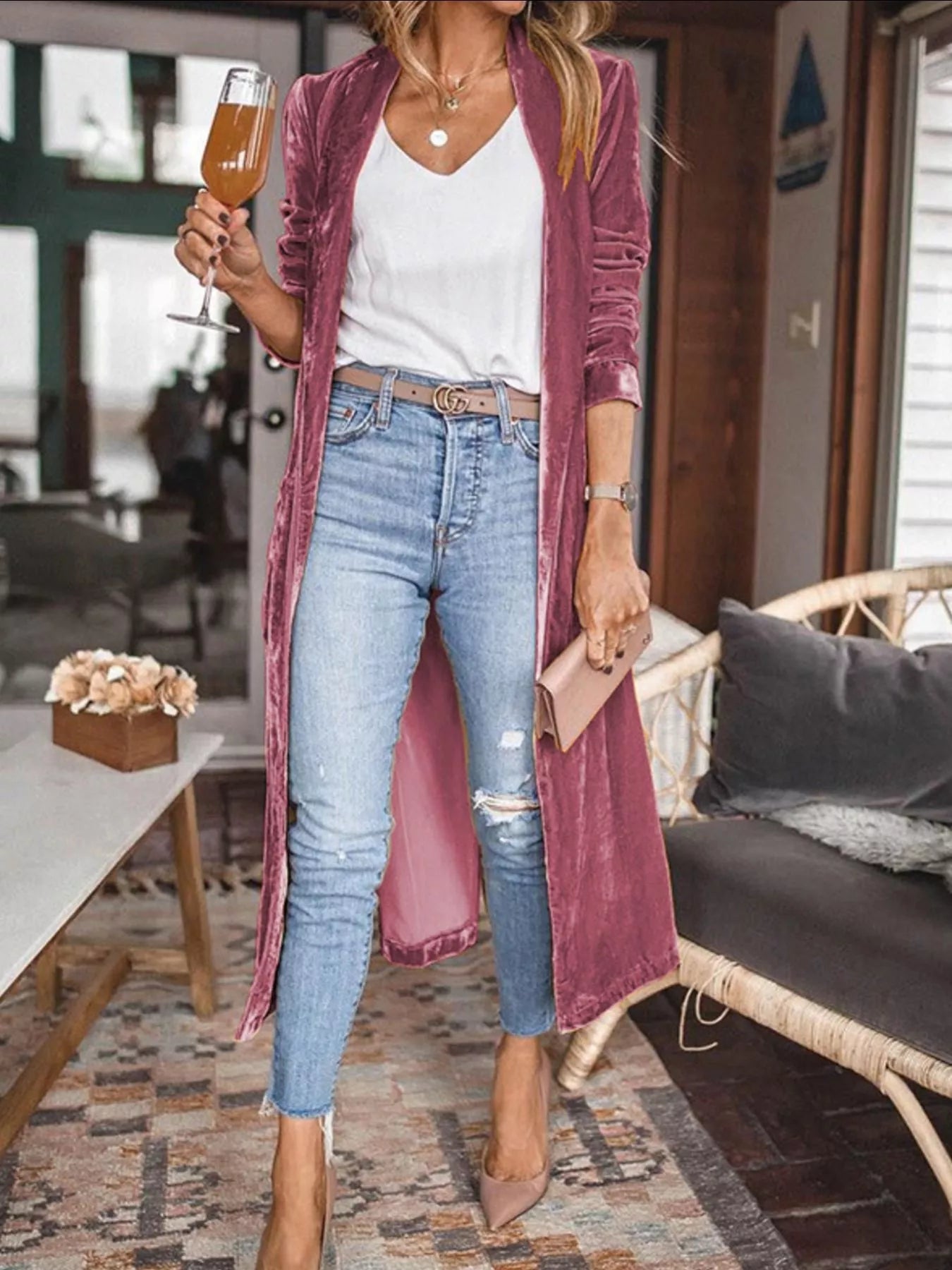 Open Front Long Sleeve Longline Cardigan - Tigbul's Variety Fashion Shop
