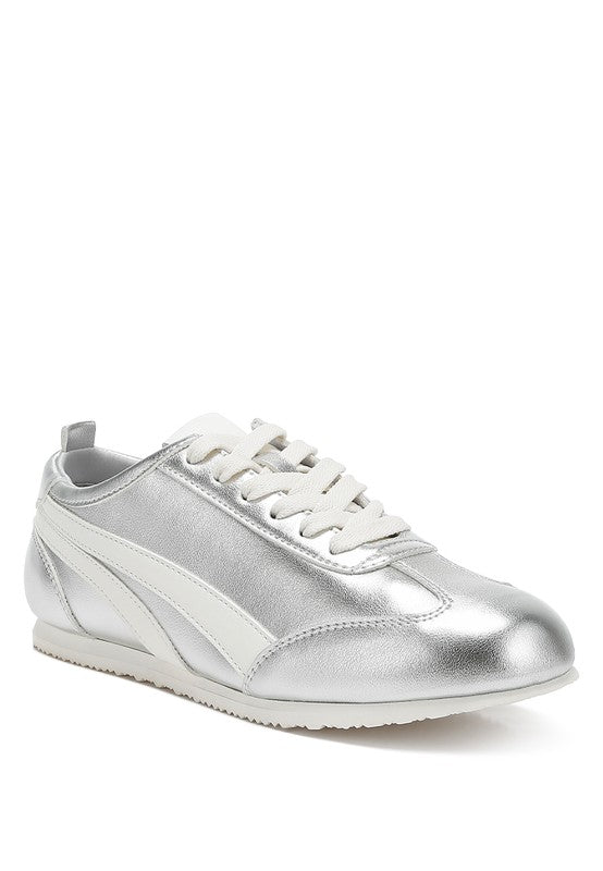 Montek Metallic Lace-Up Sneakers - Tigbul's Variety Fashion Shop