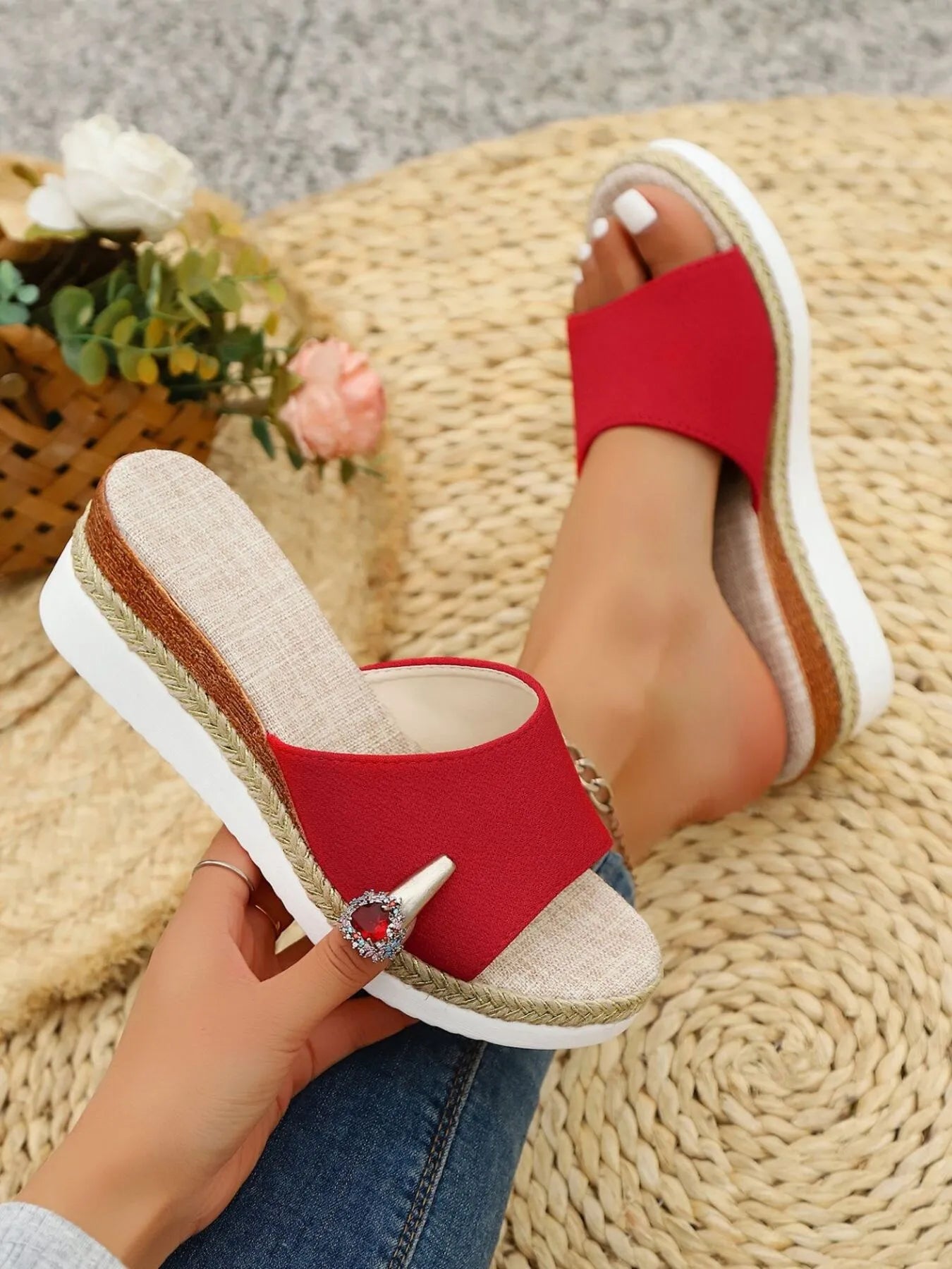 Open Toe Wedge Sandals - Tigbul's Variety Fashion Shop