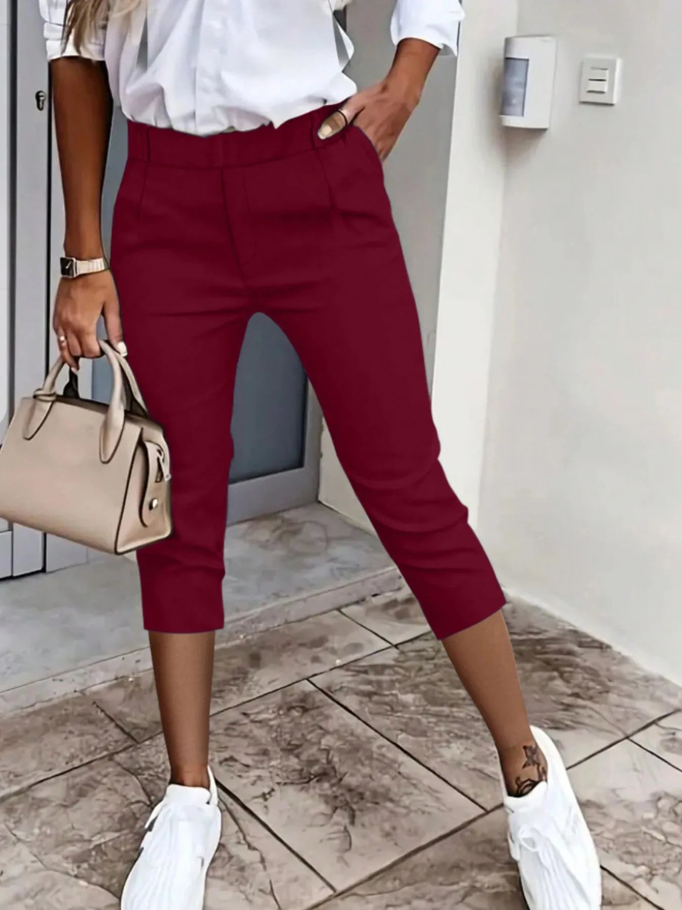 Pleated Detail Pants with Pockets - Tigbul's Variety Fashion Shop