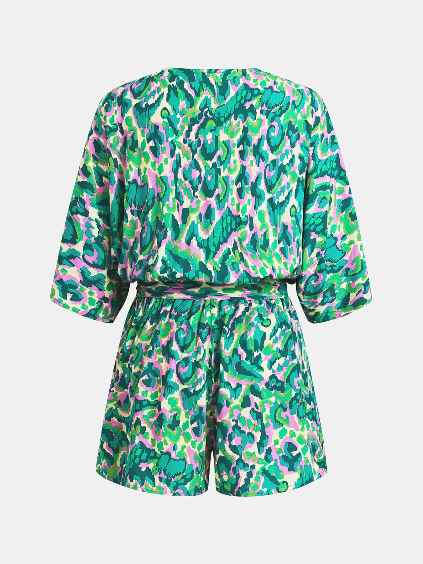 Bohemian Floral Print V-Neck Batwing Sleeve Romper - Tigbul's Variety Fashion Shop