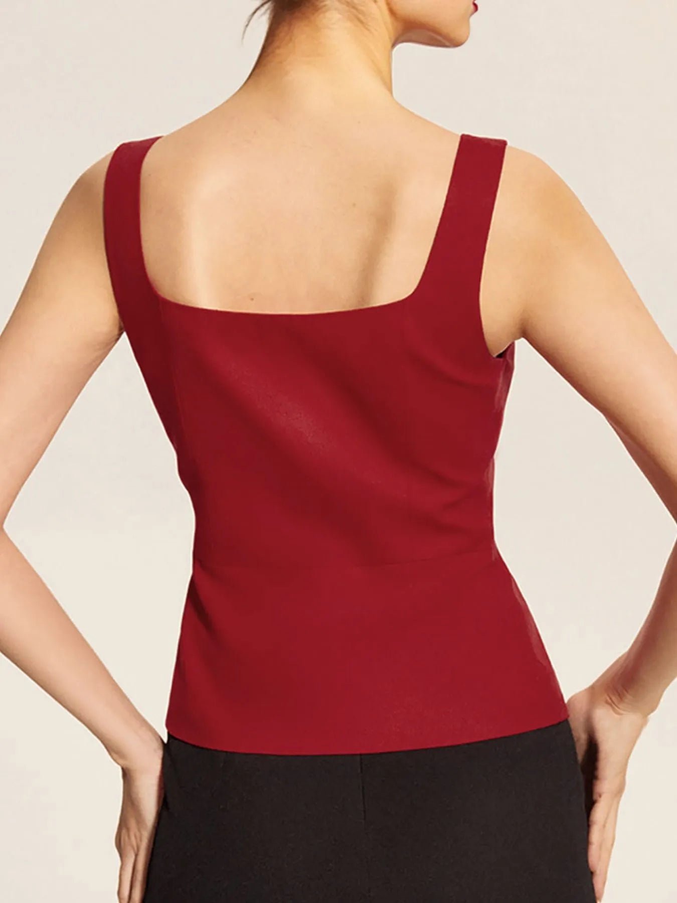 Square Neck Tank and Pleated Slit Skirt Set - Tigbul's Variety Fashion Shop