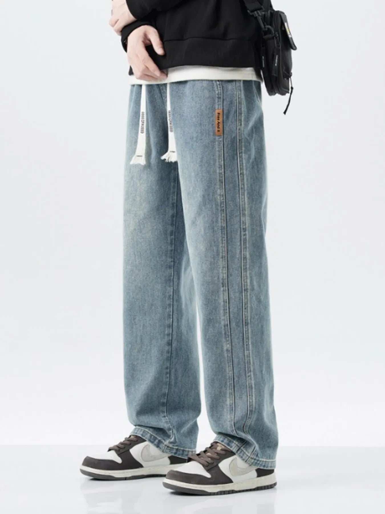 Men's Full Size Washed Loose Fit Wide Leg Jeans Plus Size - Tigbul's Variety Fashion Shop