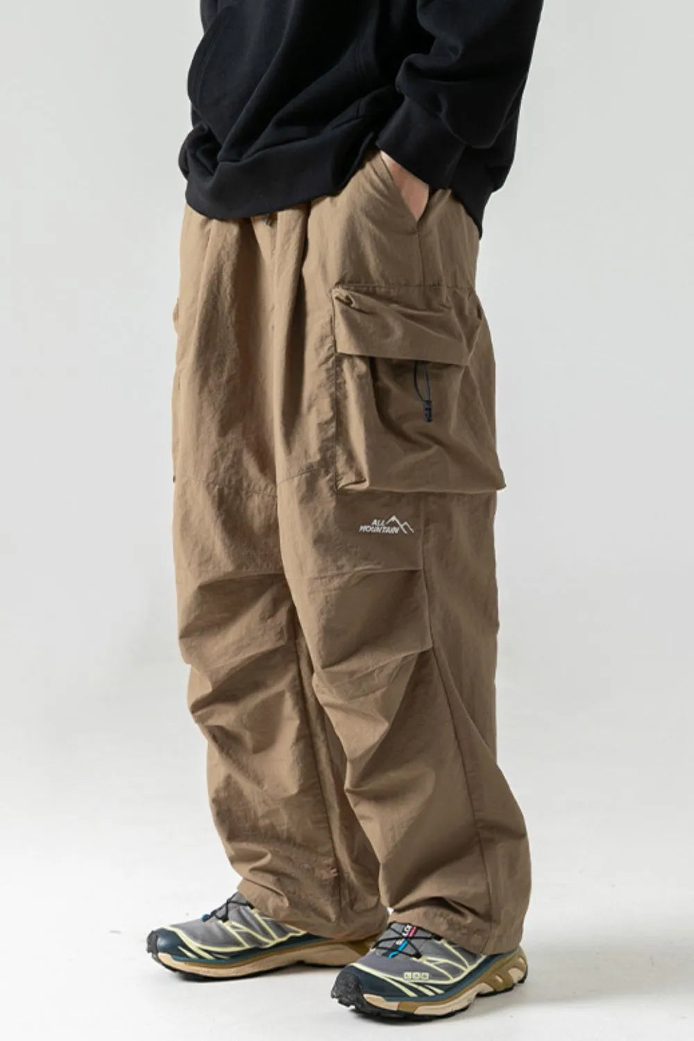 Men's Plus Size Elastic Waist Pants with Pockets - Tigbul's Variety Fashion Shop