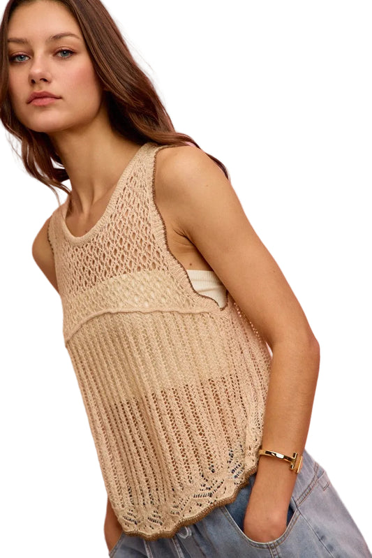 Crochet Lace Light Weight Sweater Vest | Tigbuls Variety Fashion