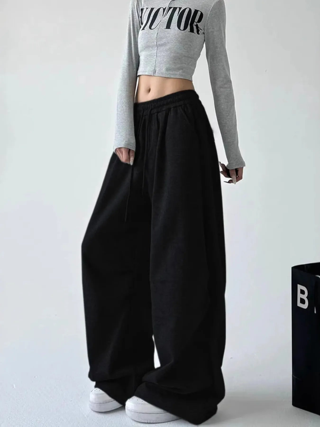 Oversized Wide Leg Drawstring Pants - Tigbul's Variety Fashion Shop