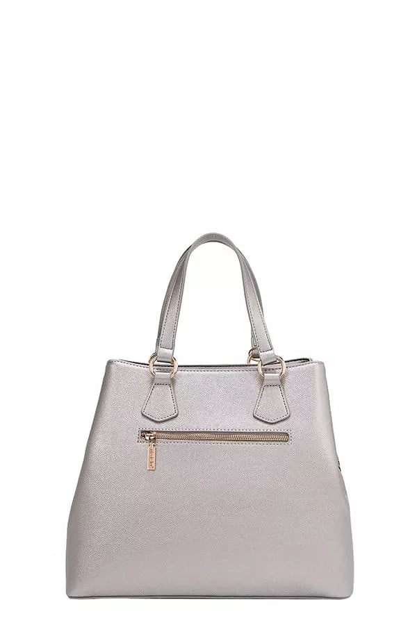 Nicole Lee USA Monogram Pattern Handbag with Rhinestones Decor - Tigbul's Variety Fashion Shop