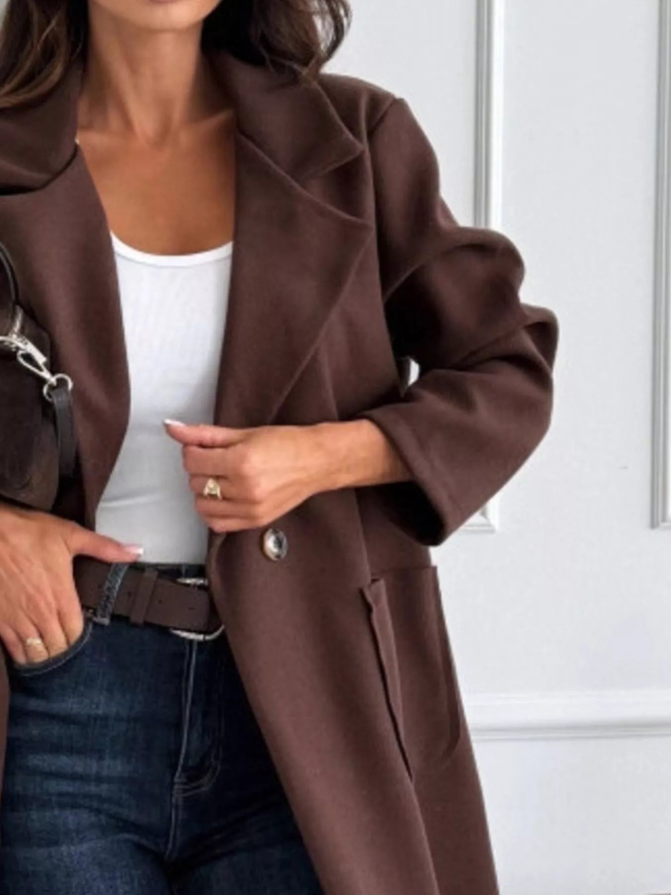 Long-Sleeve Single-Breasted Trench Coat - Tigbul's Variety Fashion Shop