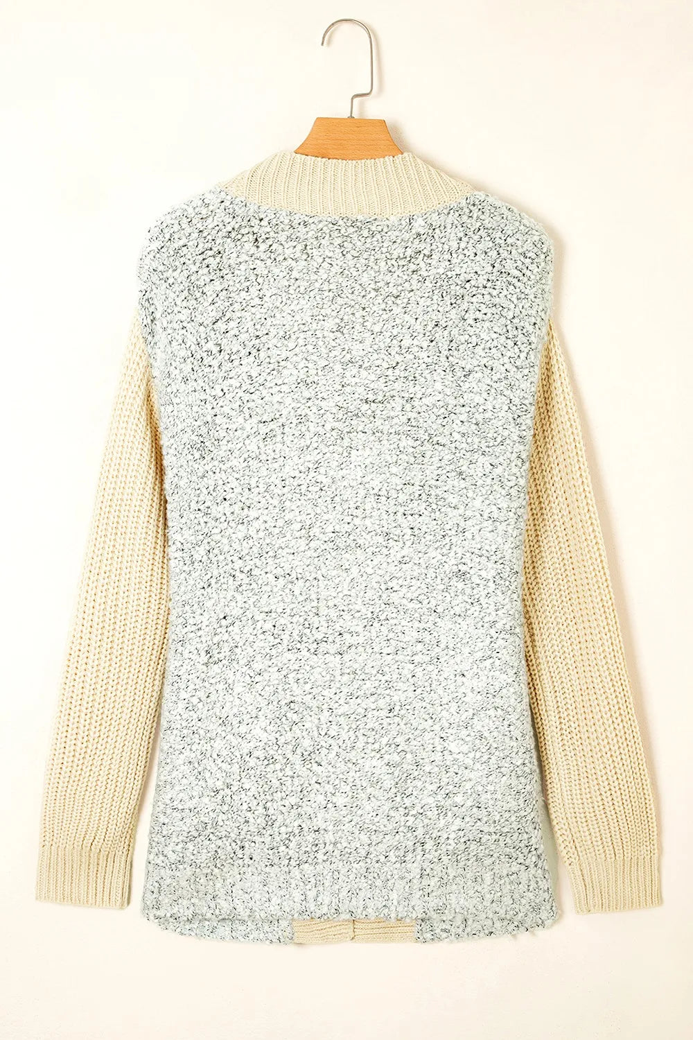Color Block Side Pockets Open Front Cardigan - Tigbul's Variety Fashion Shop