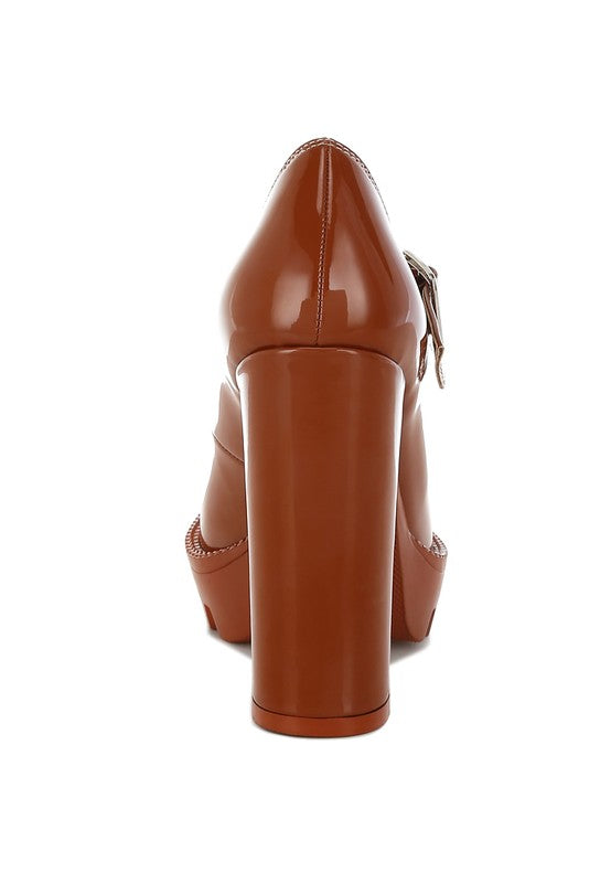 MILLENIAL BUG Patent High Heeled Mary Jane Shoes - Tigbul's Variety Fashion Shop