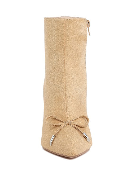 Dapers Bow Detail Ankle Boots - Tigbul's Variety Fashion Shop