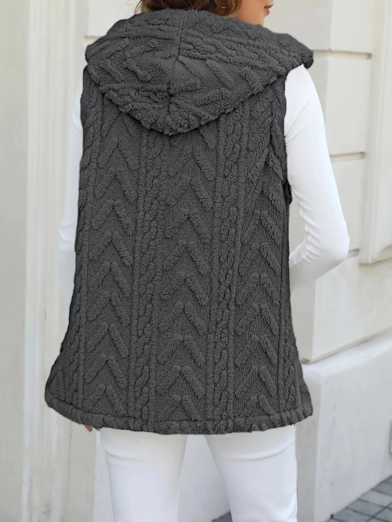 Button-Front Hooded Vest Coat - Tigbul's Variety Fashion Shop