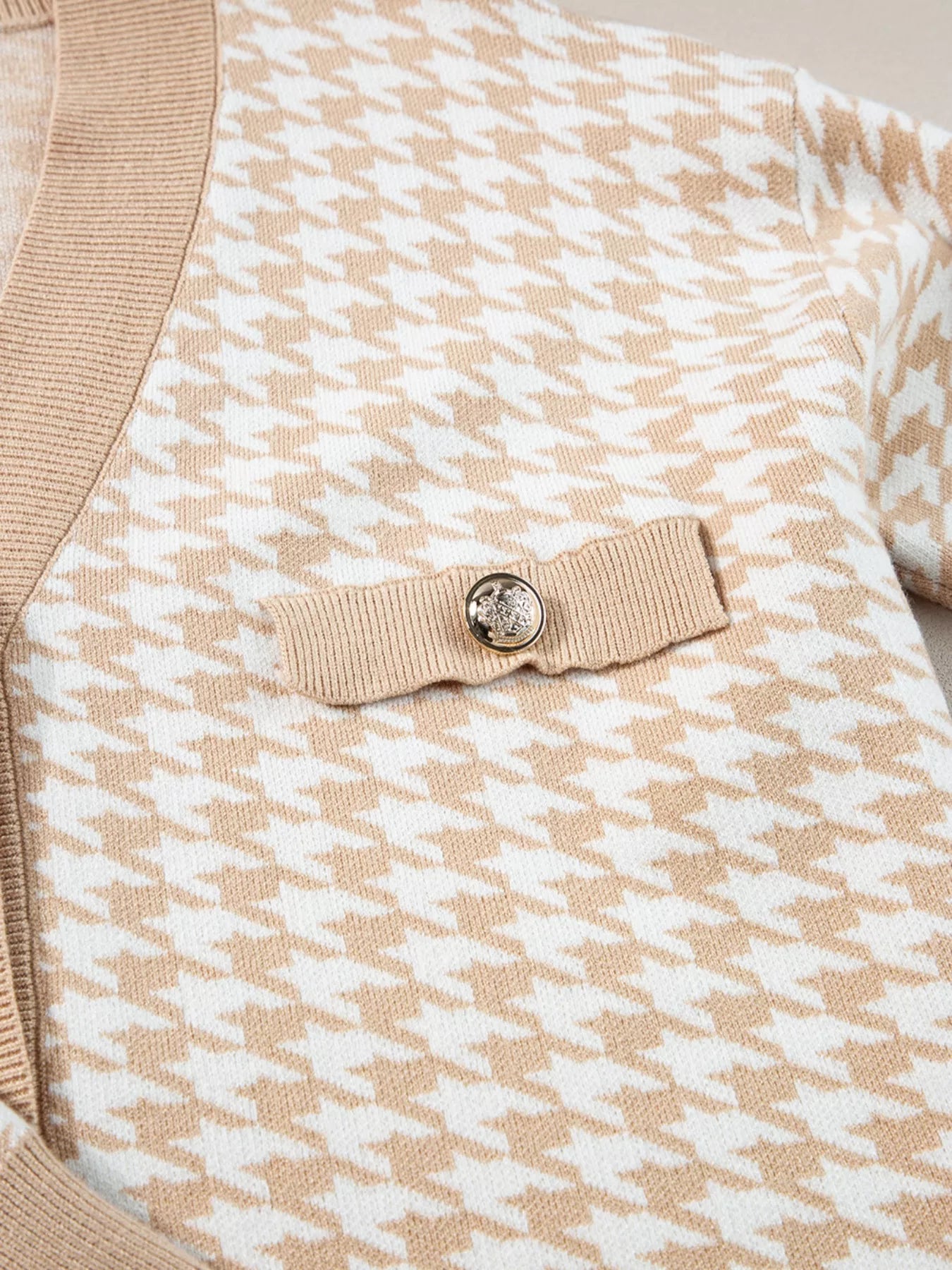 Contrast Edge Metal Button Slim Cardigan with Pockets - Tigbul's Variety Fashion Shop