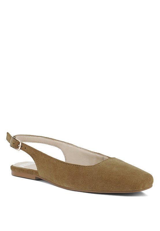 Sozani Genuine Suede Leather Slingback Flats - Tigbul's Variety Fashion Shop