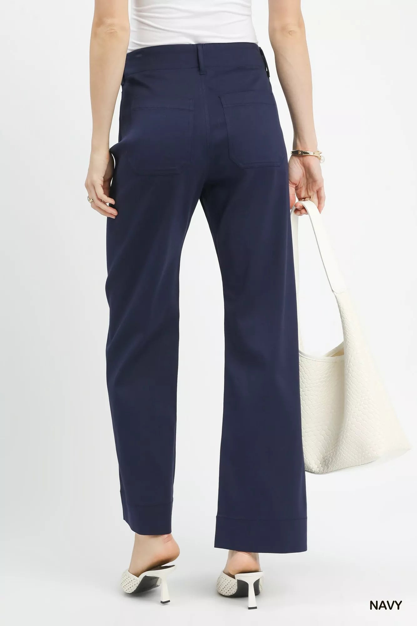 Umgee Button Stretched Pants - Tigbul's Variety Fashion Shop