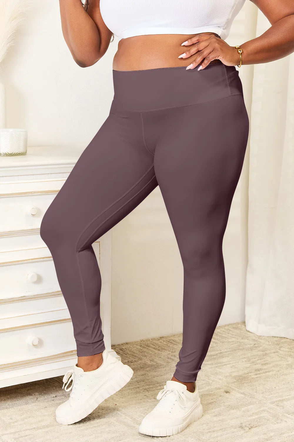 Double Take Wide Waistband Sports Leggings - Tigbul's Variety Fashion Shop