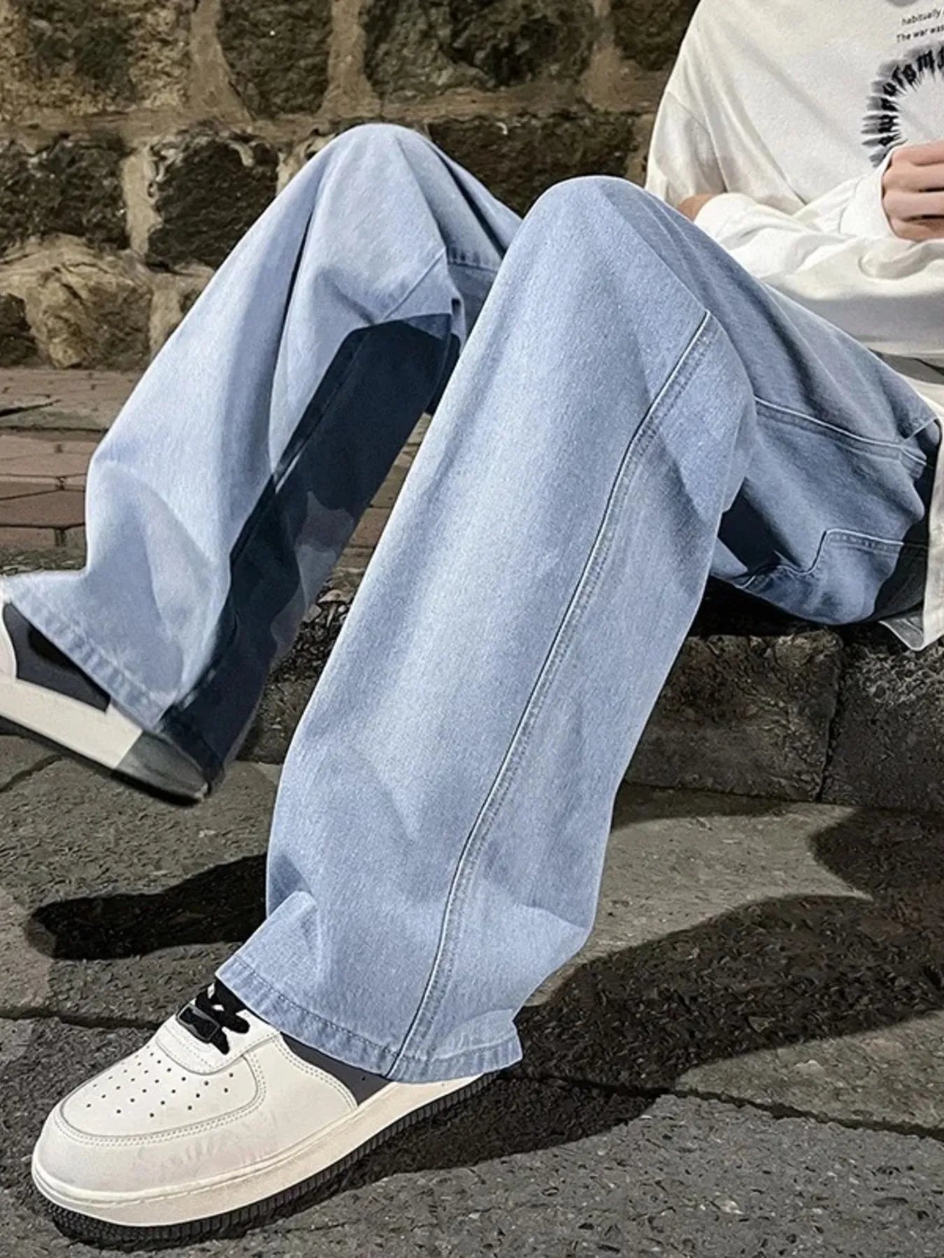 Men's Full Size Drawstring Wide Leg Jeans Plus Size - Tigbul's Variety Fashion Shop