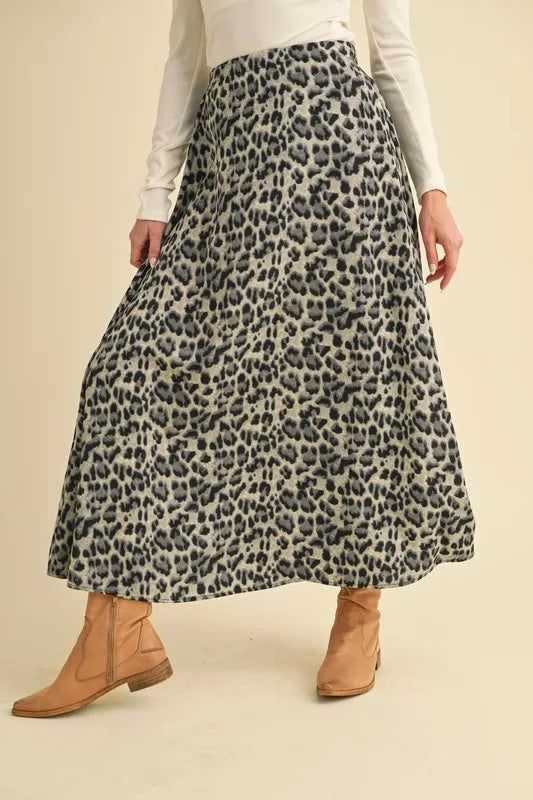 Black Leopard Midi Skirt - Tigbul's Variety Fashion Shop
