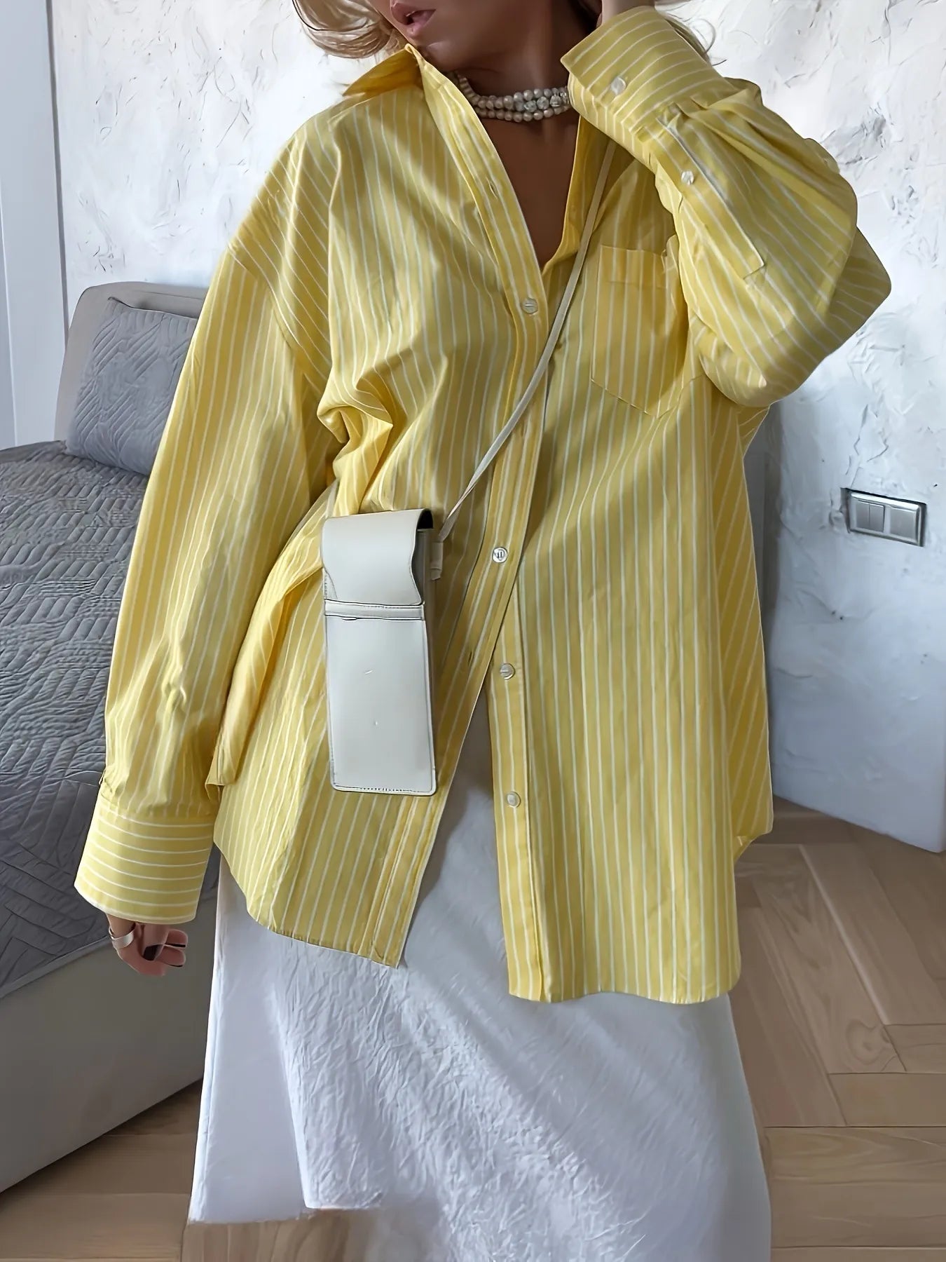 Striped Button-Down Shirt - Tigbul's Variety Fashion Shop