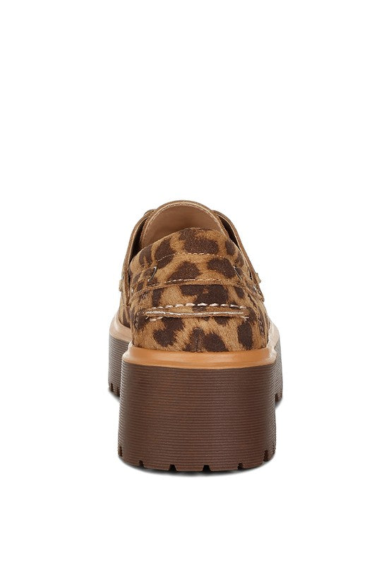 Onglur Leopard Print Suede Oxford Loafers - Tigbul's Variety Fashion Shop