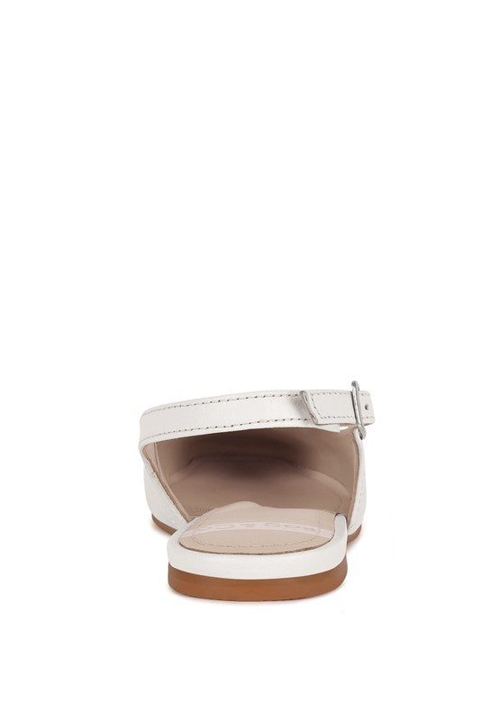 Sozani Real Soft Leather Slingback Flats - Tigbul's Variety Fashion Shop