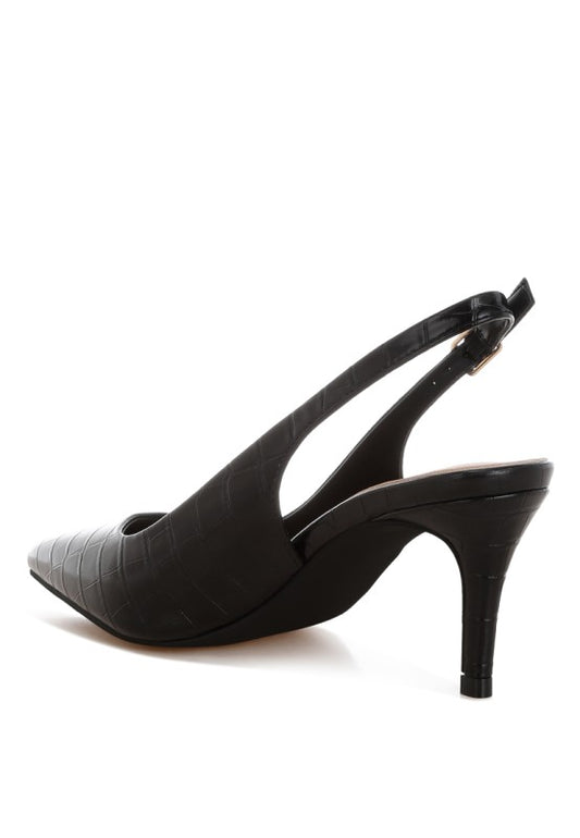 Halins Pointed Toe Slingback Heels - Tigbul's Variety Fashion Shop