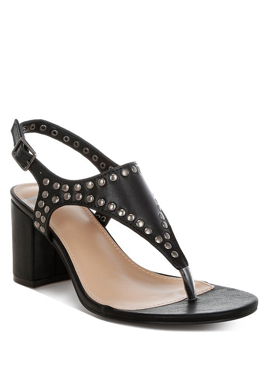 Nerina Studded Genuine Leather Sandals - Tigbul's Variety Fashion Shop