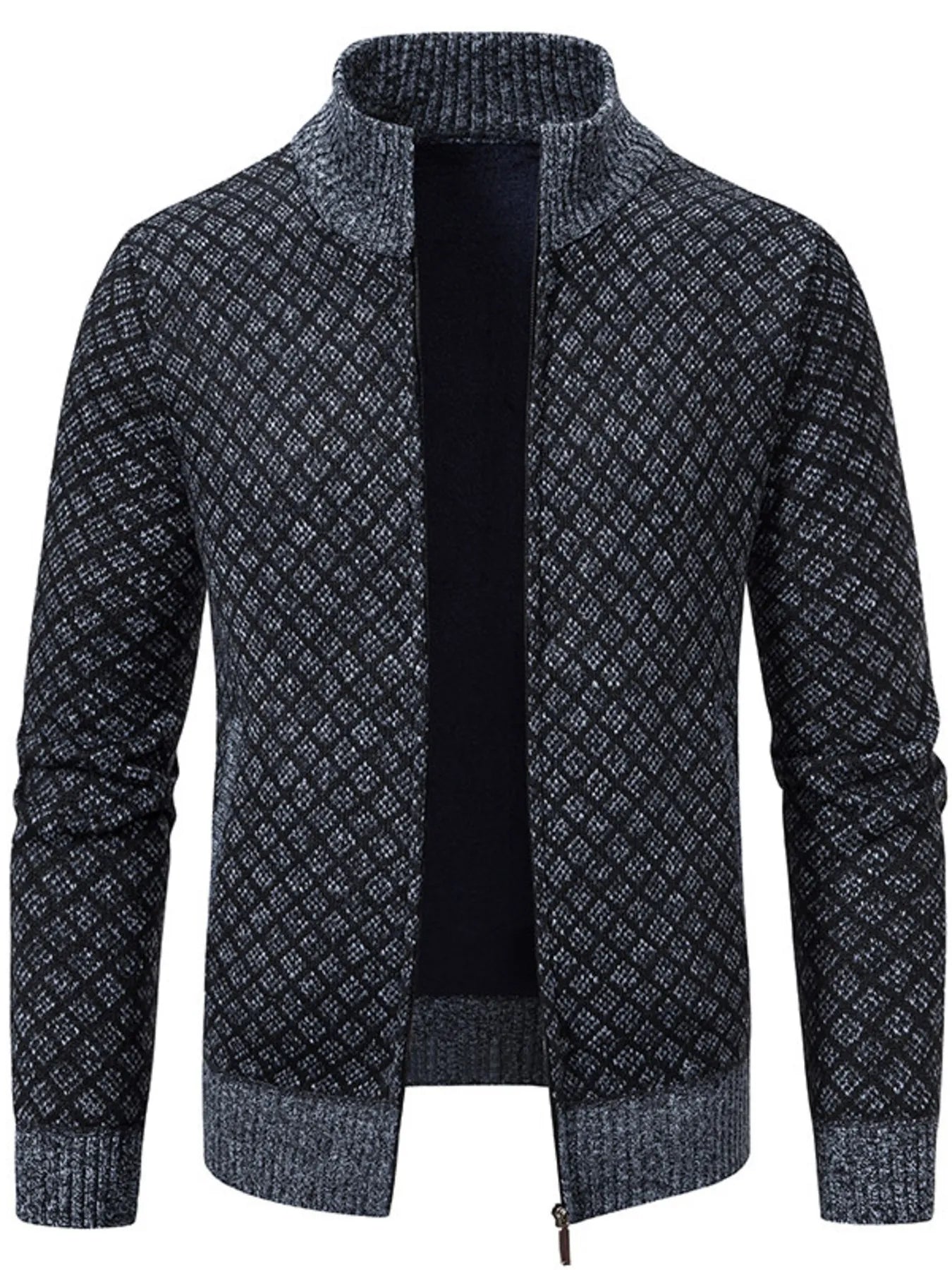 Men's Plus Size Zip-Up Knit Cardigan - Tigbul's Variety Fashion Shop