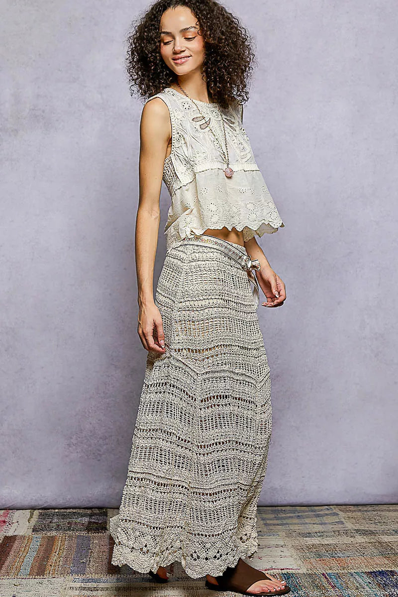 POL Boho Crochet Knit Maxi Skirt - Tigbul's Variety Fashion Shop