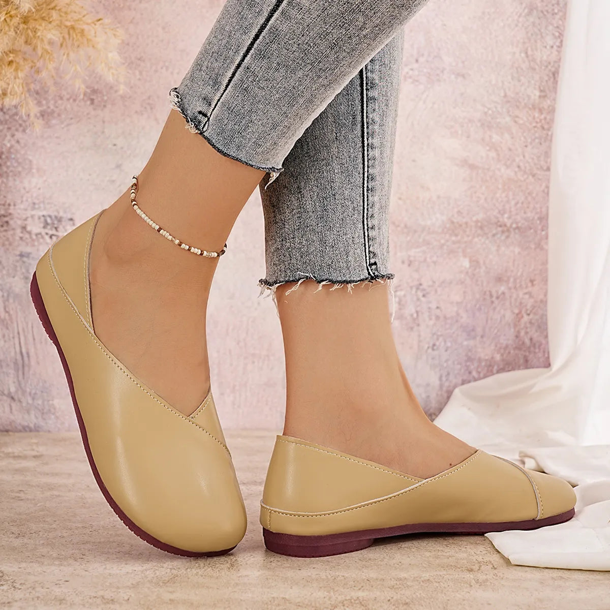 Round Toe Flats Slip-Ons - Tigbul's Variety Fashion Shop