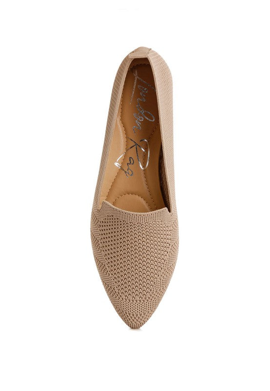 Akili Knit Textile Solid Flats - Tigbul's Variety Fashion Shop