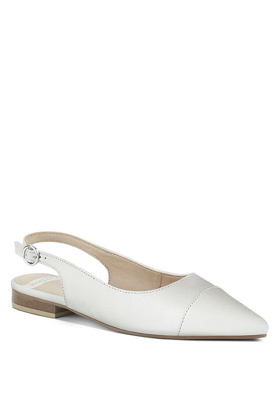 Uwaha Genuine Leather & Real Suede Slingback Flats - Tigbul's Variety Fashion Shop