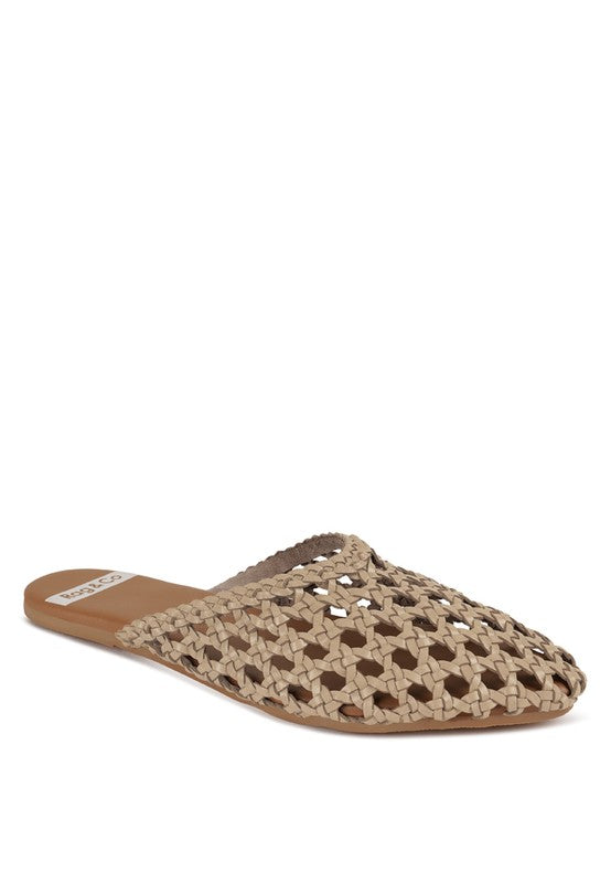 Wendigo Woven Real Leather Mules - Tigbul's Variety Fashion Shop