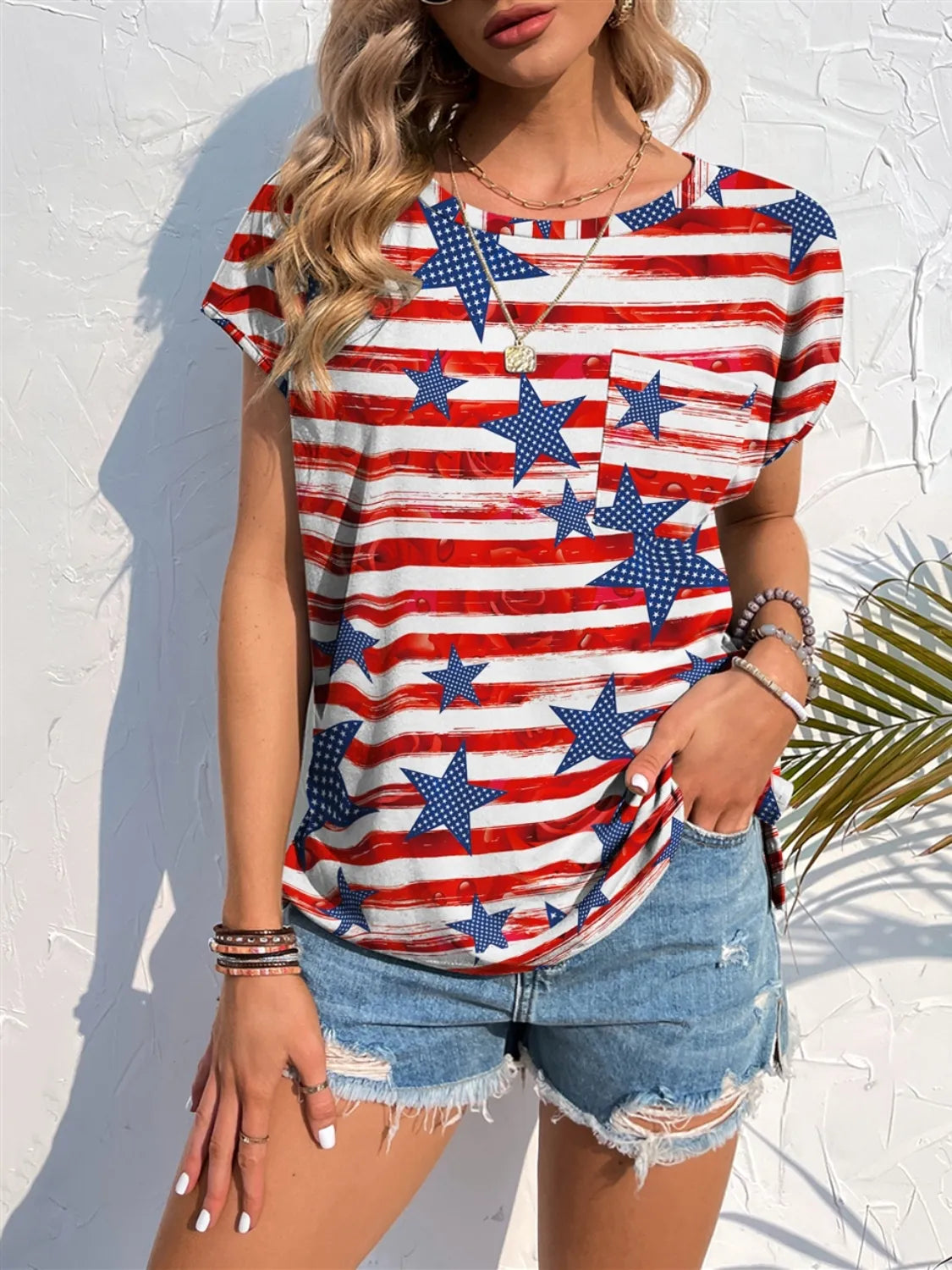 Printed Round Neck Short Sleeve T-Shirt - Tigbul's Variety Fashion Shop