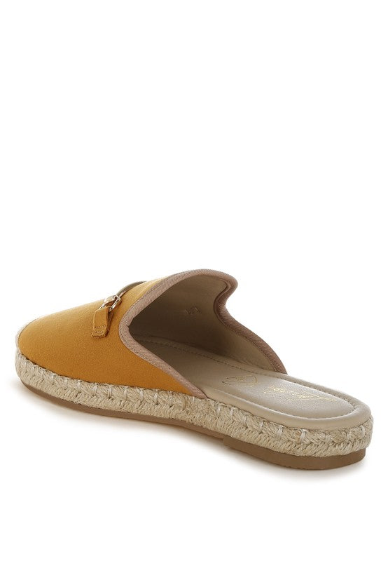 Nazaya Horsebit Detail Espadrilles Mules - Tigbul's Variety Fashion Shop