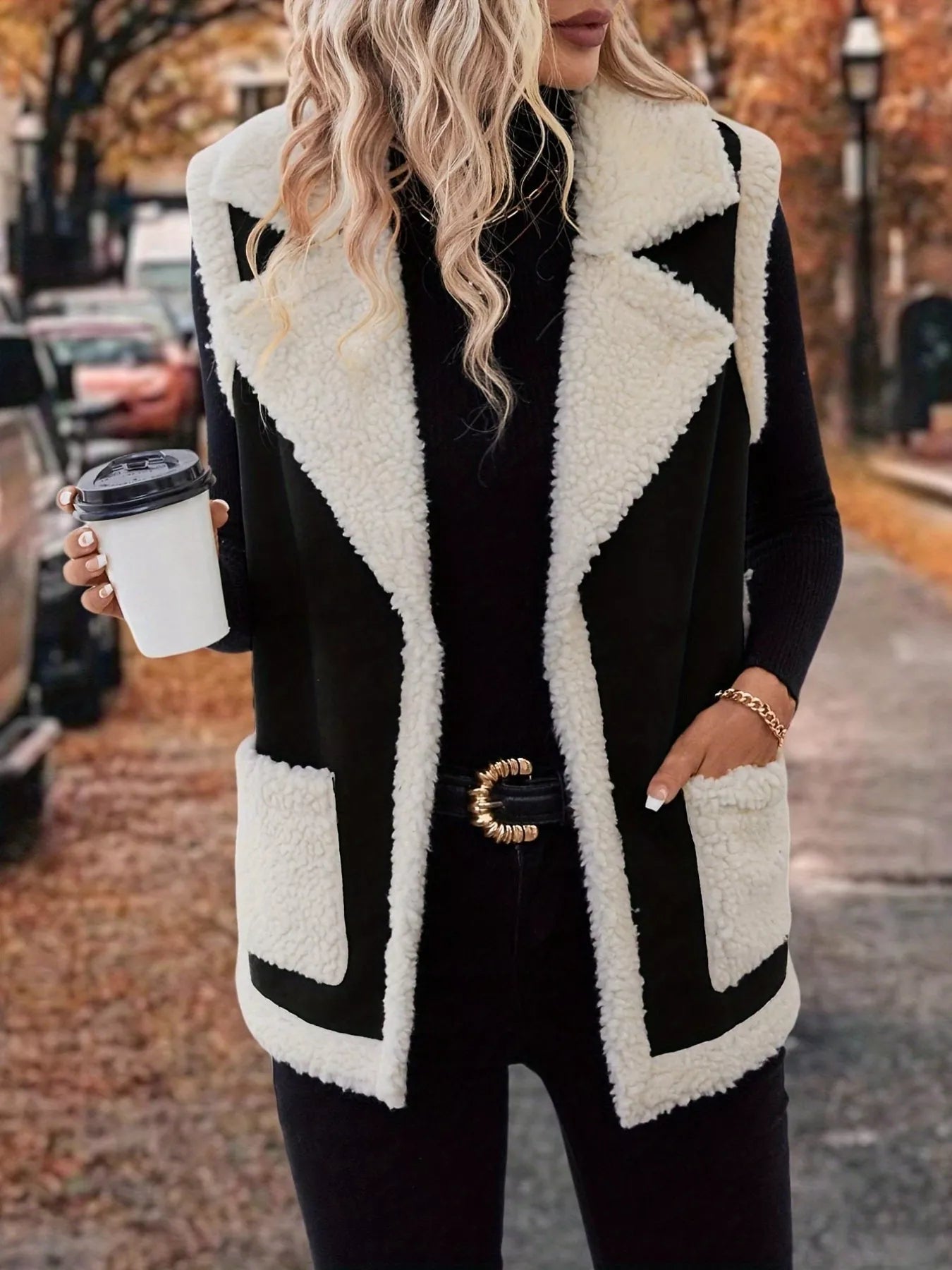 Open Front Vest Coat with Pockets - Tigbul's Variety Fashion Shop