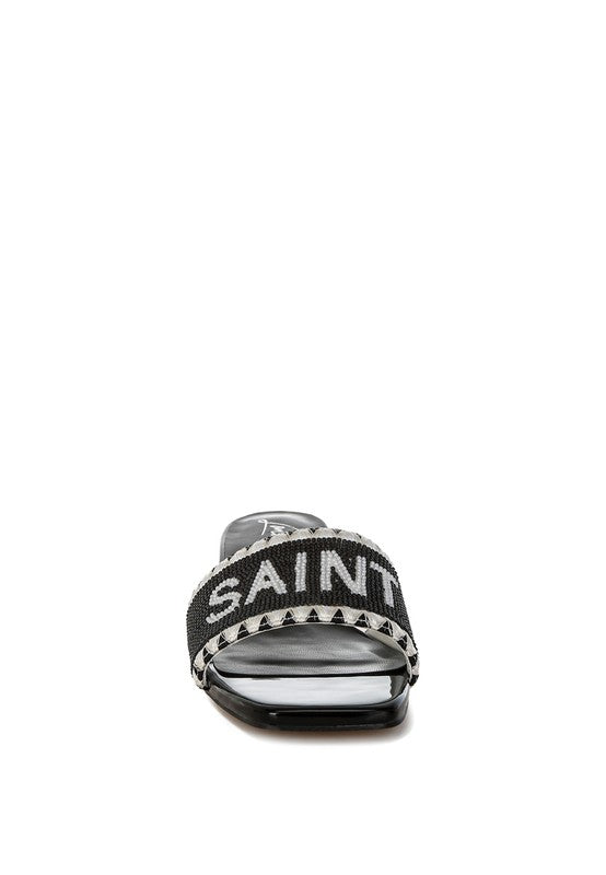 Poshta Saint Tropez Beaded Slip-On Heels - Tigbul's Variety Fashion Shop