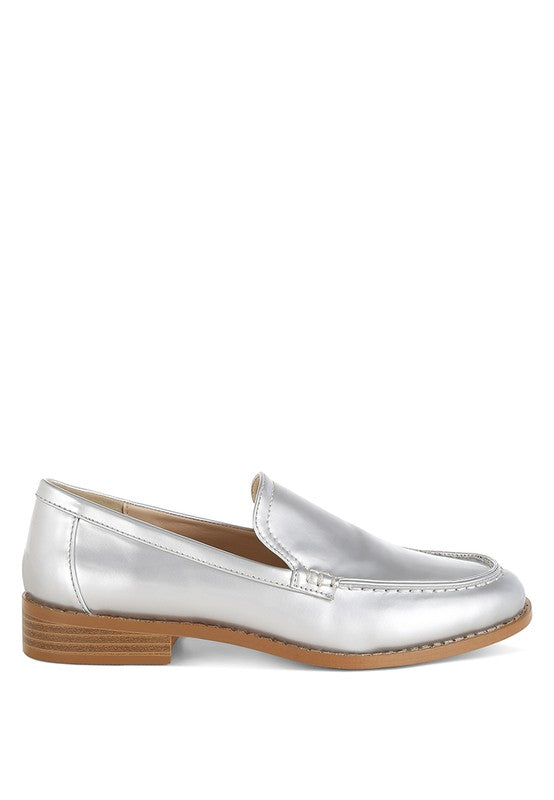 Corleone Pleather Stacked Heel Loafers - Tigbul's Variety Fashion Shop