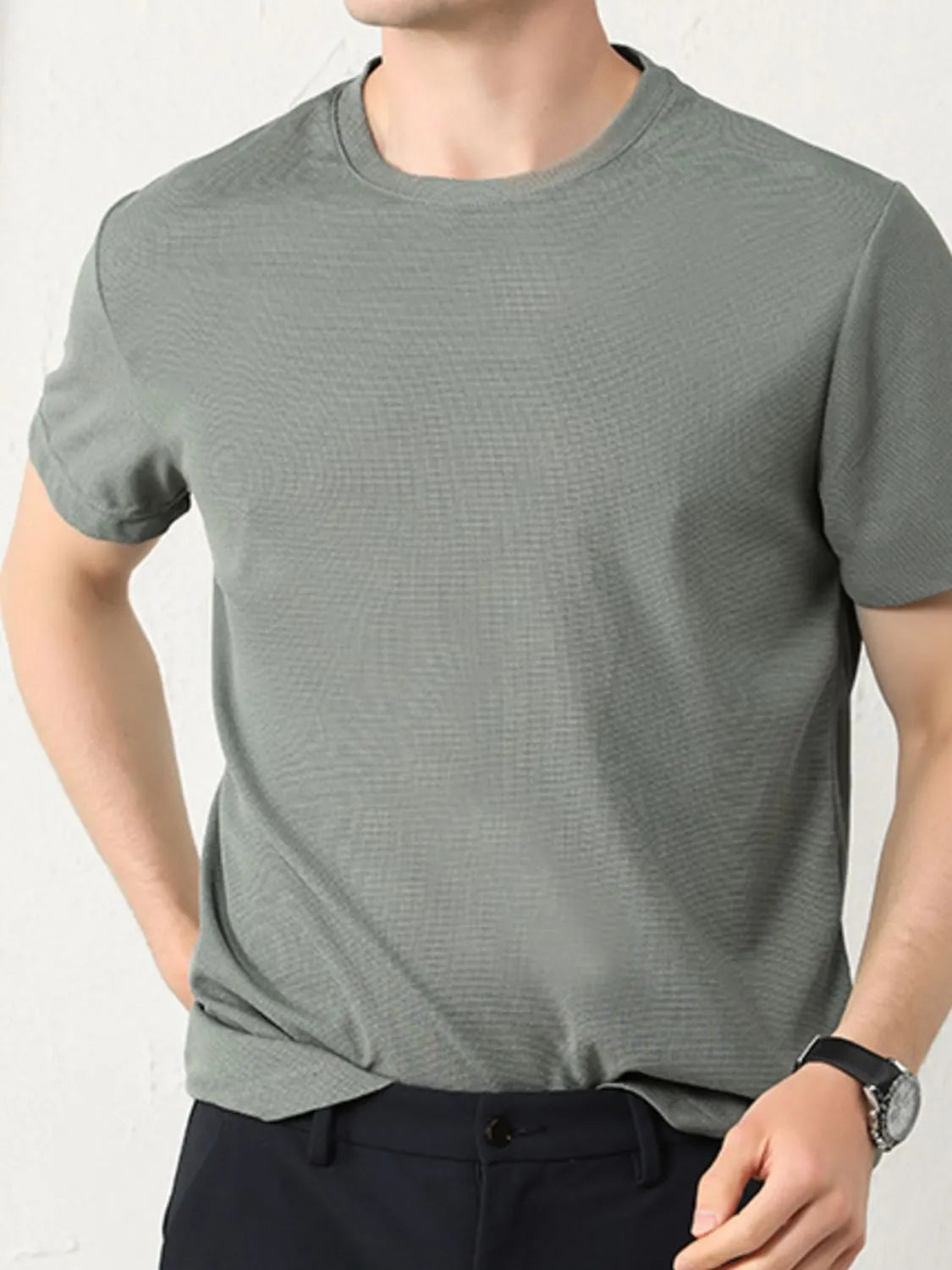 Men's Plus Size Round Neck Short Sleeve T-Shirt - Tigbul's Variety Fashion Shop