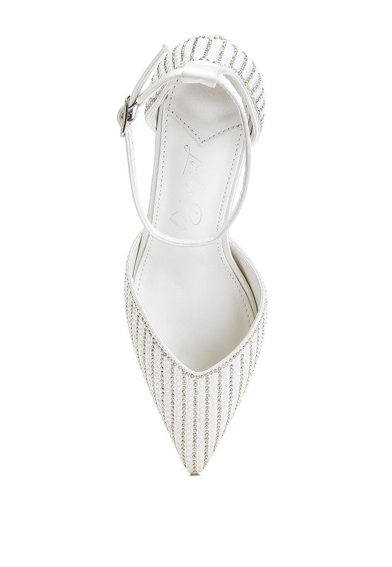 Wanda Pearls & Sequins Embellished High Heel Sandals - Tigbul's Variety Fashion Shop